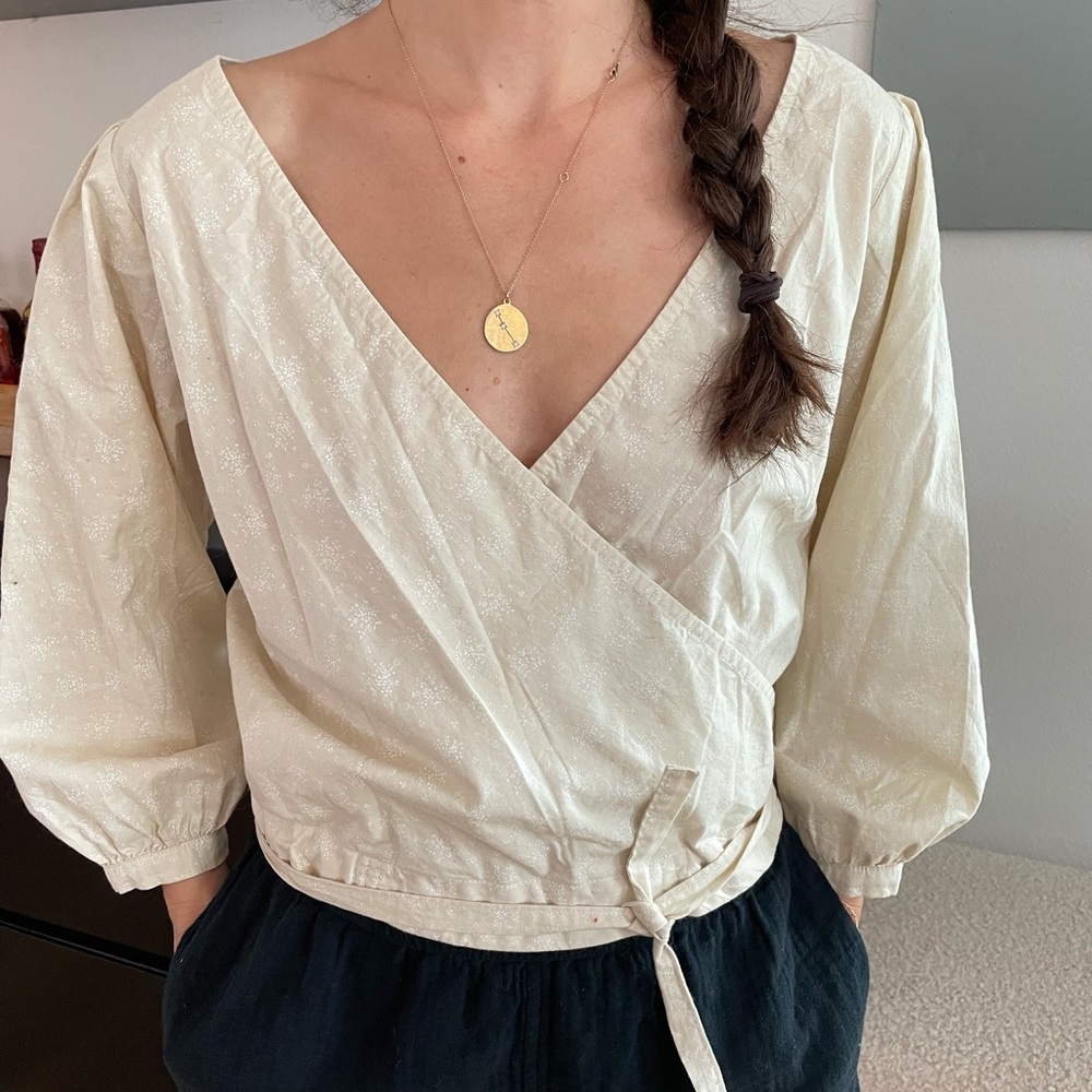 esby cotton tie blouse